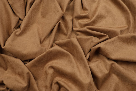 Ткань костюмная замша однотонная, Maks Style, цвет коричневый, арт. MS- 3248 D-2