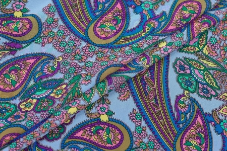 Ткань плательно-блузочная шифон, Maks Style, огурцы, арт. SI-3778-18 D-1012314 C-E