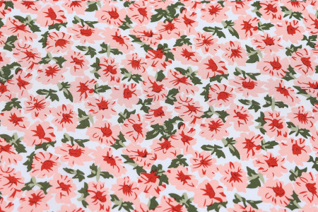 Ткань плательно-блузочная штапель, Maks Style, вискоза 100%, цветочный принт розовый, арт. MS- 2201 D-2