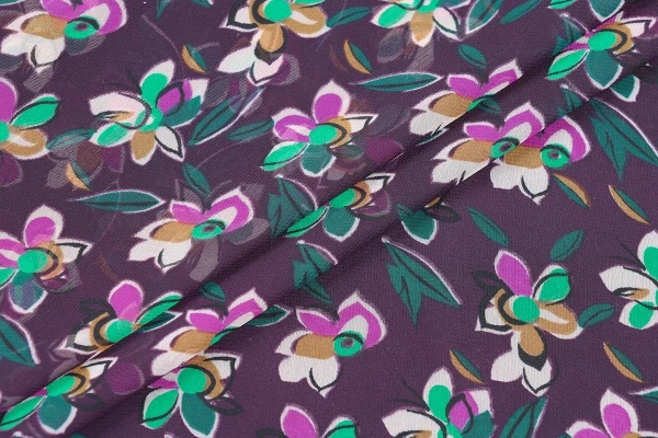 Ткань плательно-блузочная шифон, Maks Style, цветочный принт, арт. SI-3778-18 D-1013238 C-C