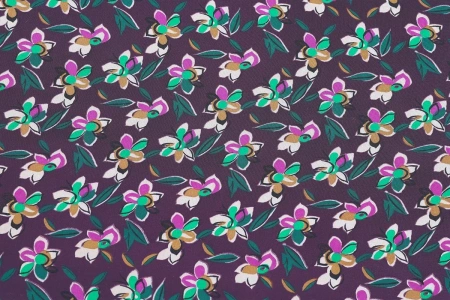 Ткань плательно-блузочная шифон, Maks Style, цветочный принт, арт. SI-3778-18 D-1013238 C-C