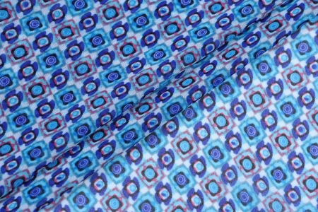 Ткань плательно-блузочная, шифон, Maks Style, цветочный принт, арт. SI-3250-18 D-PCFT082W C-2