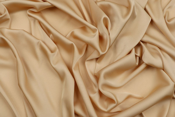 Ткань плательно-блузочная однотонная Армани шелк, Maks Style, цвет бежевый, арт 1132 D-14