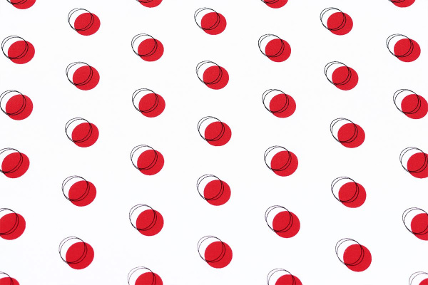 Ткань плательно-блузочная штапель, Maks Style, вискоза 100%, белый принт горох красный, арт. 4203 D-2028 С-1