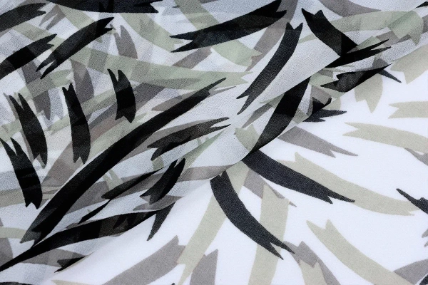 Ткань плательно-блузочная шифон, Maks Style, листья арт MS- 2238 D-2