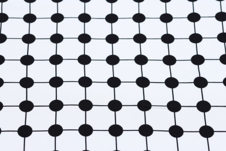 Ткань плательно-блузочная штапель, Maks Style, вискоза 100%, цвет ткани белый, черный горох, арт. MS- 1146 D-24 C-1