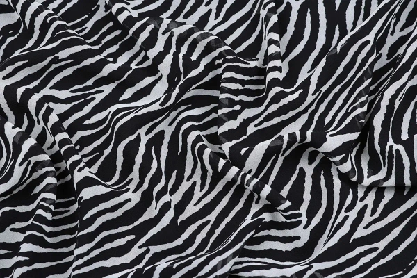 Ткань плательно-блузочная шифон, Maks Style, зебра, арт MS- 1242 D-6 C-1