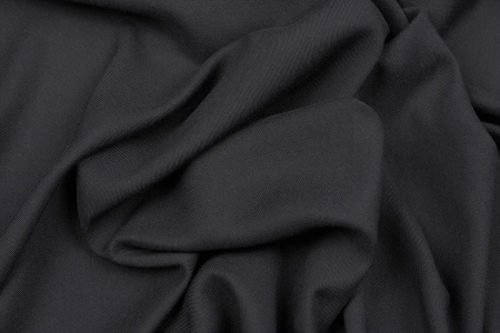 Ткань плательно-блузочная вискоза твил однотонный, Maks Style, вискоза 100%, цвет черный, арт. 2881 D-11