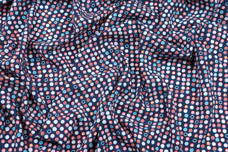 Ткань плательно-блузочная штапель, Maks Style, вискоза 100%, горох, арт. MS- 1233 D-17