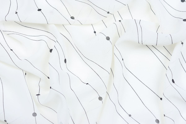 Ткань плательно-блузочная шифон, Maks Style, цветочный принт, арт. MS- 1195 D-9 C-1