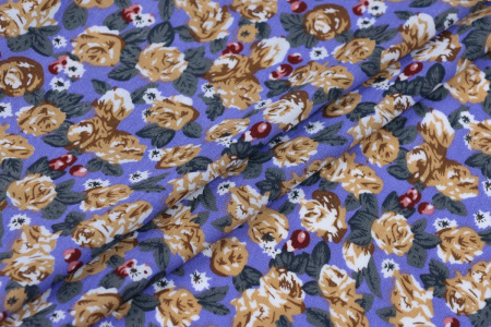 Ткань плательно-блузочная штапель, Maks Style, вискоза 100%, цветочный принт, арт. MS-1180 D-4