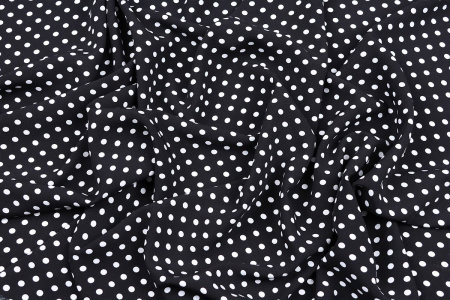 Ткань плательно-блузочная штапель, Maks Style, вискоза 100%, черный принт горох, арт. MS- 1146 D-30 С-3