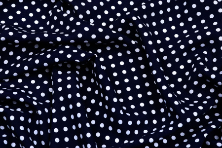 Ткань плательно-блузочная штапель, Maks Style, вискоза 100%, темно-синий принт горох, арт. MS- 1146 D-30 С-1