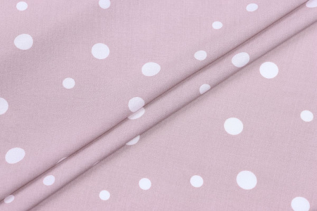 Ткань плательно-блузочная штапель, Maks Style, вискоза 100%, розовый принт горох, арт. MS- 1146 D-31 C-5
