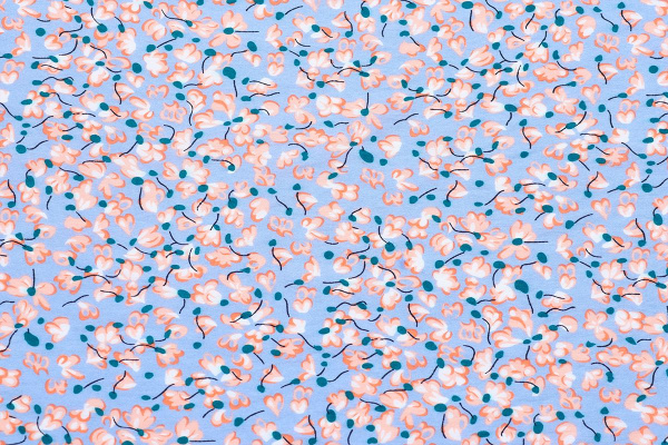 Ткань плательно-блузочная вискоза нейлон, Maks Style, вискоза 80%, нейлон 20%, цветочный принт, арт. MS- 1120 D- 12 С- 3