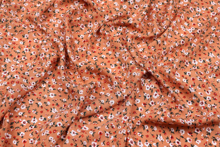 Ткань плательно-блузочная штапель, Maks Style, вискоза 100%, цветочный принт, арт. MS-1197 D-17