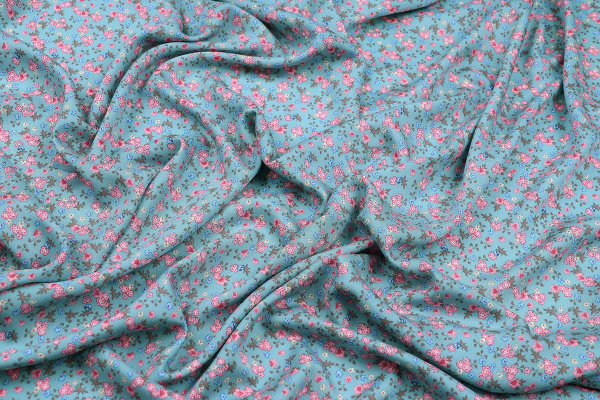 Ткань плательно-блузочная штапель, Maks Style, вискоза 100%, цветочный принт, арт. MS-1180 D-33