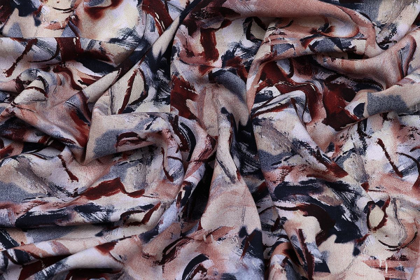 Ткань плательно-блузочная штапель, Maks Style, вискоза 100%, акварель, арт. 3763/18 D-2 С-2