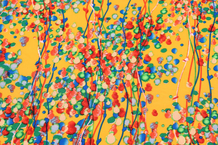 Ткань плательно-блузочная штапель, Maks Style, вискоза 100%, цветочный принт желтый, арт. MS-1173 D-43