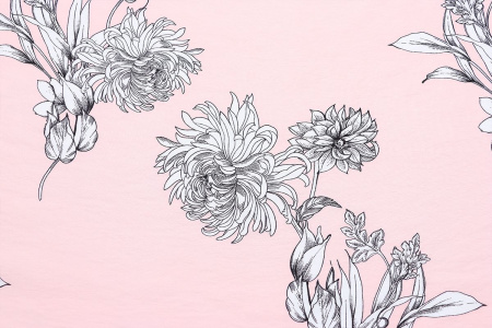 Ткань плательно-блузочная вискоза нейлон, Maks Style, вискоза 80%, нейлон 20%, цветочный принт, арт. MS- 1120 D- 4 С- 2