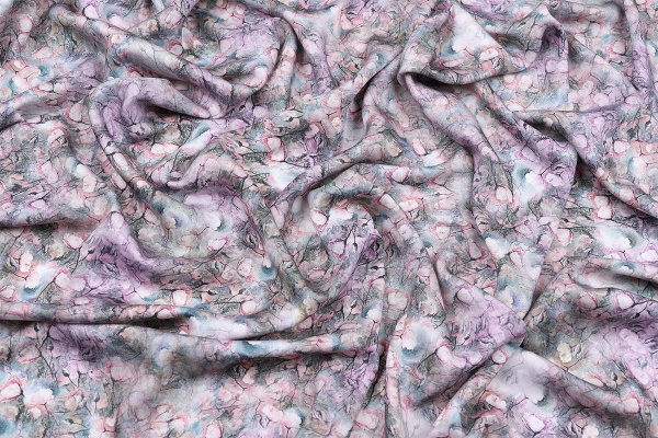 Ткань плательно-блузочная вискоза сатин, Maks Style, вискоза 100%, цветочный принт, арт. D- 65