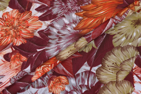 Ткань плательно-блузочная шифон, Maks Style, цветочный принт, арт. C20013A D1016513 C-A