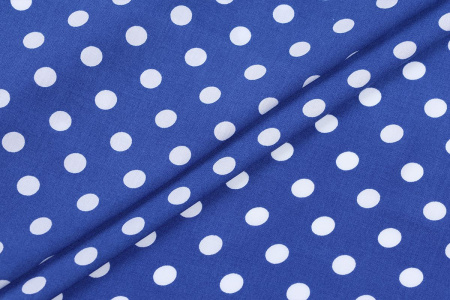 Ткань плательно-блузочная штапель, Maks Style, вискоза 100%, синий принт горох, арт. MS- 1146 D-29 С-4