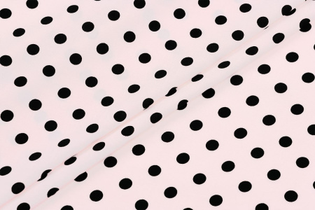 Ткань плательно-блузочная штапель, Maks Style, вискоза 100%, бежевый принт горох, арт. MS- 1146 D-28 С-6