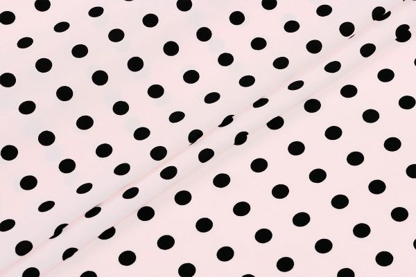 Ткань плательно-блузочная штапель, Maks Style, вискоза 100%, бежевый принт горох, арт. MS- 1146 D-28 С-6