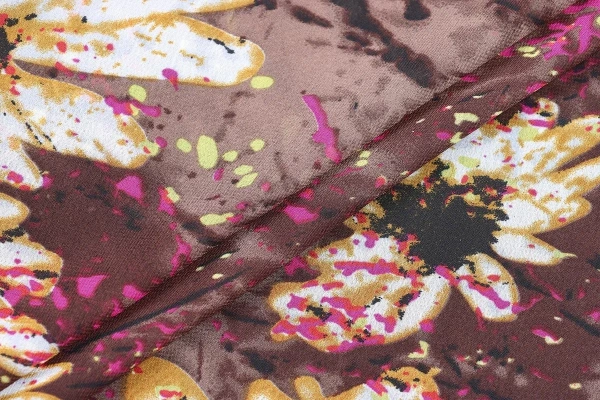 Ткань плательно-блузочная шифон,  Maks Style, цветочный принт, арт. MS- 3270 D-12 С-13