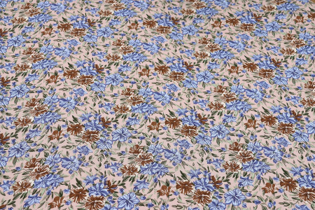 Ткань плательно-блузочная штапель, Maks Style, вискоза 100%, цветочный принт, арт. MS-2201 D-20