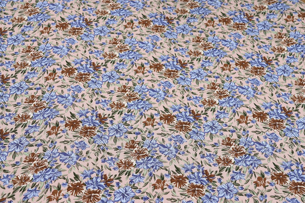 Ткань плательно-блузочная штапель, Maks Style, вискоза 100%, цветочный принт, арт. MS-2201 D-20