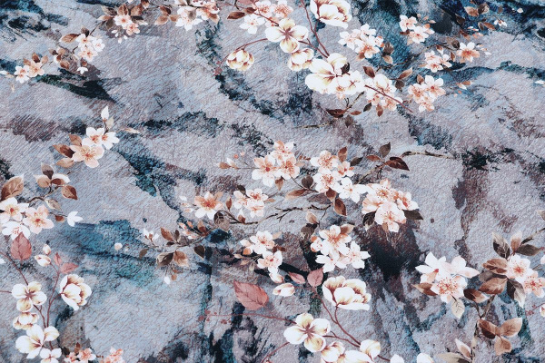 Ткань плательно-блузочная вискоза сатин, Maks Style, вискоза 100%, цветочный принт, арт. D- 63