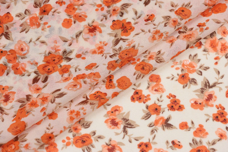 Ткань плательно-блузочная шифон, Maks Style, цветочный принт, арт. MS- 1234 D-87 C-1