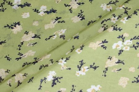 Ткань плательно-блузочная шифон, Maks Style, цветочный принт, арт. MS- 1234 D-LS2110578-1E D-5 C-3