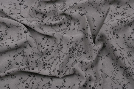 Ткань плательно-блузочная шифон, Maks Style, цветочный принт, арт MS- 1234 D-502 C-1