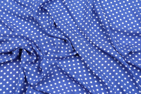 Ткань плательно-блузочная штапель, Maks Style, вискоза 100%, синий принт горох, арт. MS- 1146 D-30 С-4