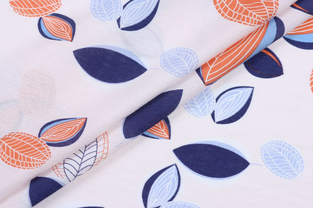 Ткань плательно-блузочная вискоза нейлон, Maks Style, вискоза 80%, нейлон 20%, листья, арт. MS- 4202 D- 185