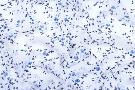 Ткань плательно-блузочная шифон, Maks Style, цветочный принт, арт. MS- 1195 D- 8 C- 1