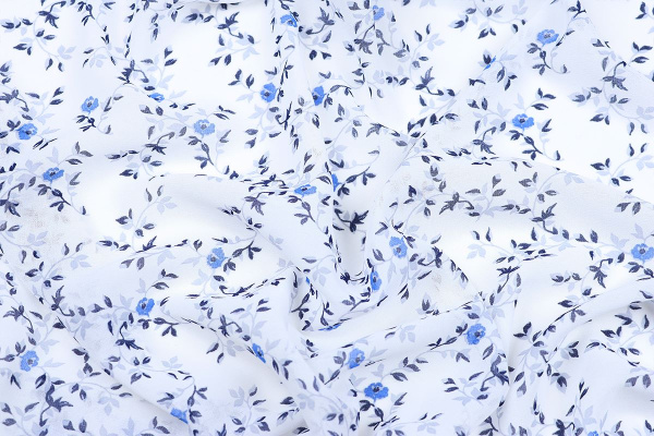 Ткань плательно-блузочная шифон, Maks Style, цветочный принт, арт. MS- 1195 D- 8 C- 1