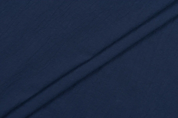 Ткань плательно-блузочная марлевка однотонная, Maks Style, хлопок 100%, цвет темно-синий,  арт. 1114 D-9