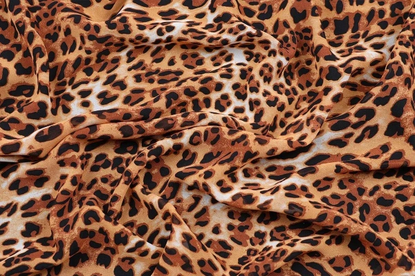 Ткань плательно-блузочная шифон, Maks Style, леопард, арт MS- 1234 D-LS210578 D-2 C-1