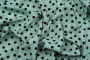 Ткань плательно-блузочная штапель, Maks Style, вискоза 100%, зеленый принт горох, арт. MS- 1146 D-28 С-1
