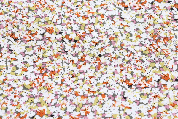 Ткань плательно-блузочная штапель, Maks Style, вискоза 100%, цветочный принт оливковый, арт. MS- 2201 D-25