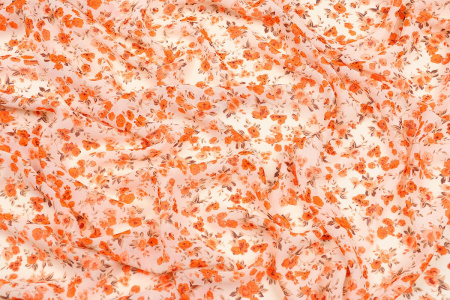 Ткань плательно-блузочная шифон, Maks Style, цветочный принт, арт. MS- 1234 D-87 C-1