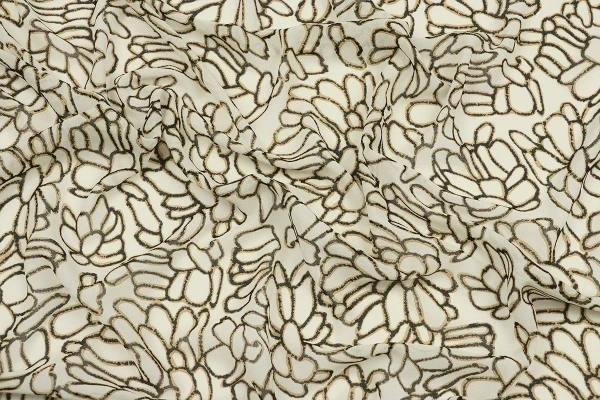 Ткань плательно-блузочная шифон, Maks Style, цветочный принт, арт B04Z 2402