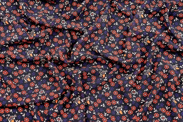 Ткань плательно-блузочная шифон, Maks Style, цветочный принт, арт. MS- 1127 D-10 C-3