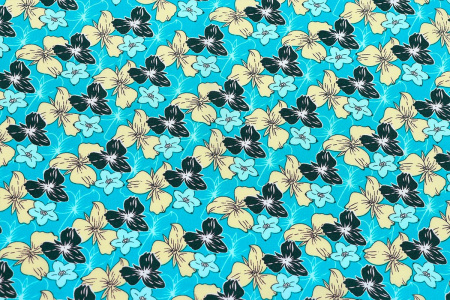 Ткань плательно-блузочная штапель, Maks Style, вискоза 100%, цветочный принт, арт. SI-2666/17 D-12A