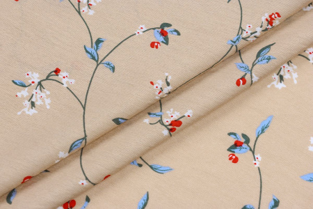 Ткань плательно-блузочная вискоза нейлон, Maks Style, вискоза 80%, нейлон 20%, цветочный принт, арт. MS- 1120 D- 7