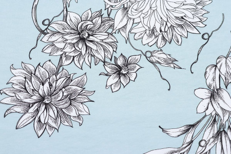 Ткань плательно-блузочная вискоза нейлон, Maks Style, вискоза 80%, нейлон 20%, цветочный принт, арт. MS- 1120 D- 4 С- 1